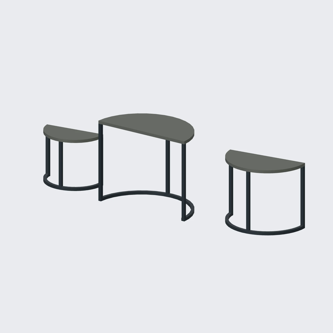 Curved Nesting Table Set
