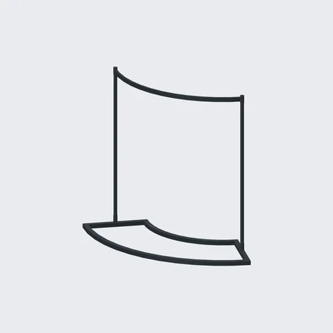 Curved Garment Rail · H1150