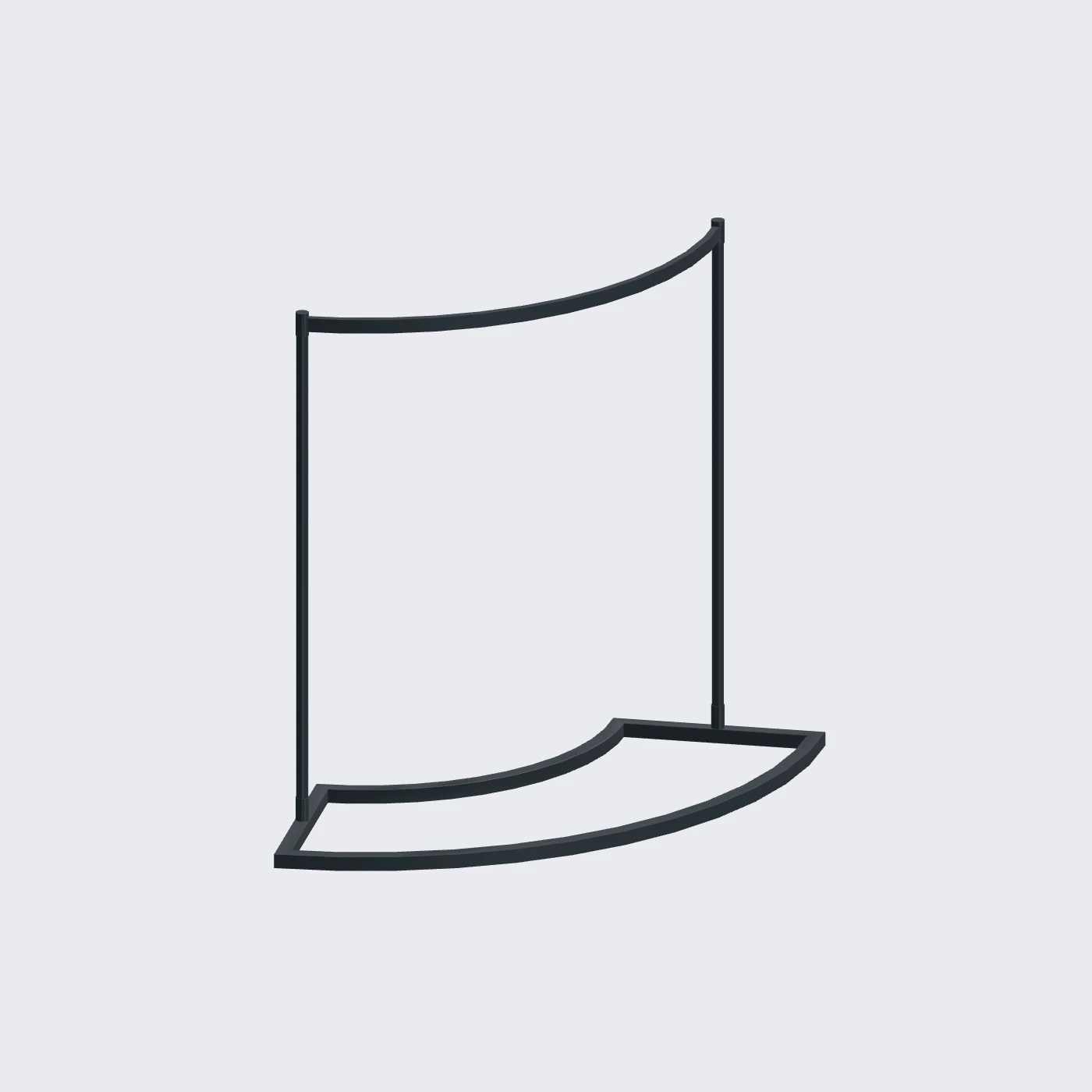 Curved Garment Rail · H1150 — alternate angle