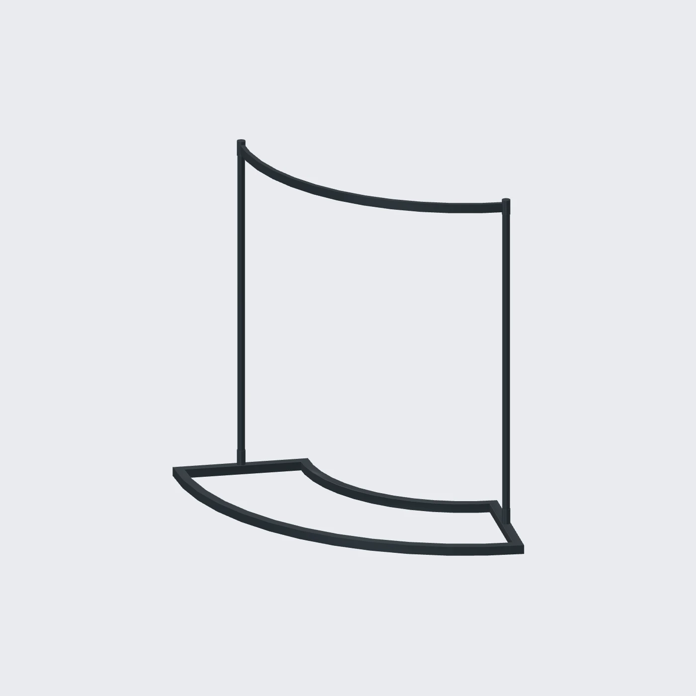 Curved Garment Rail · H1150