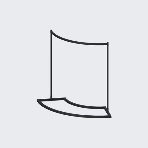 Curved Garment Rail · H1150
