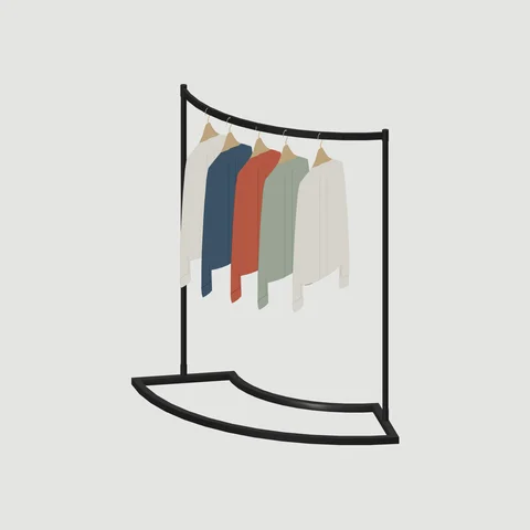 Curved Garment Rail · H1350