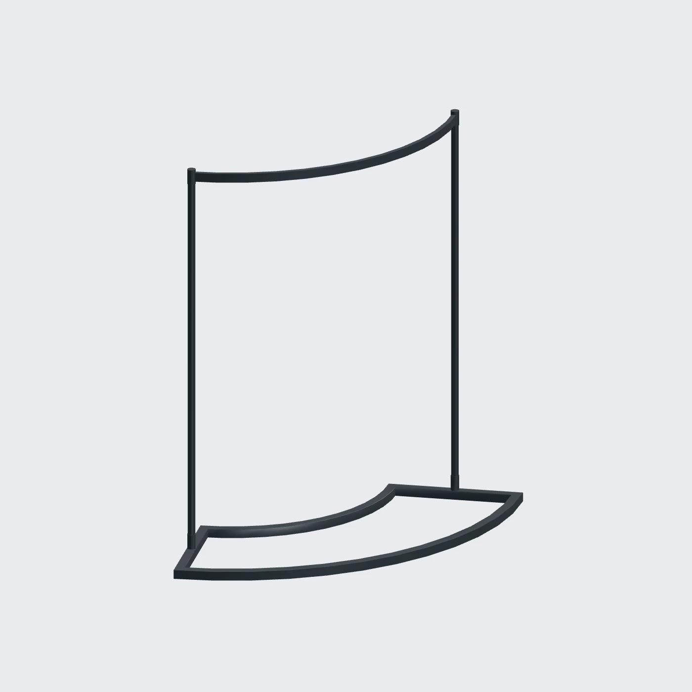 Curved Garment Rail · H1350 — alternate angle