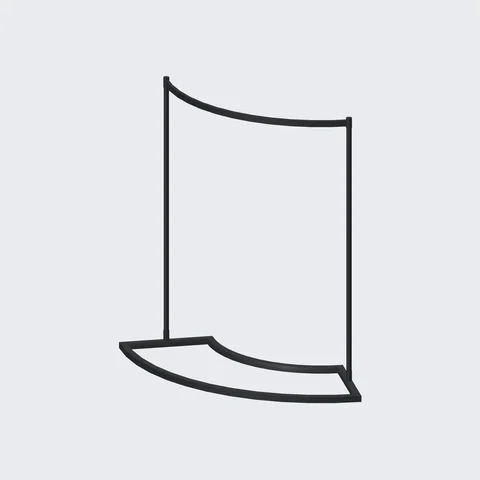 Curved Garment Rail · H1350