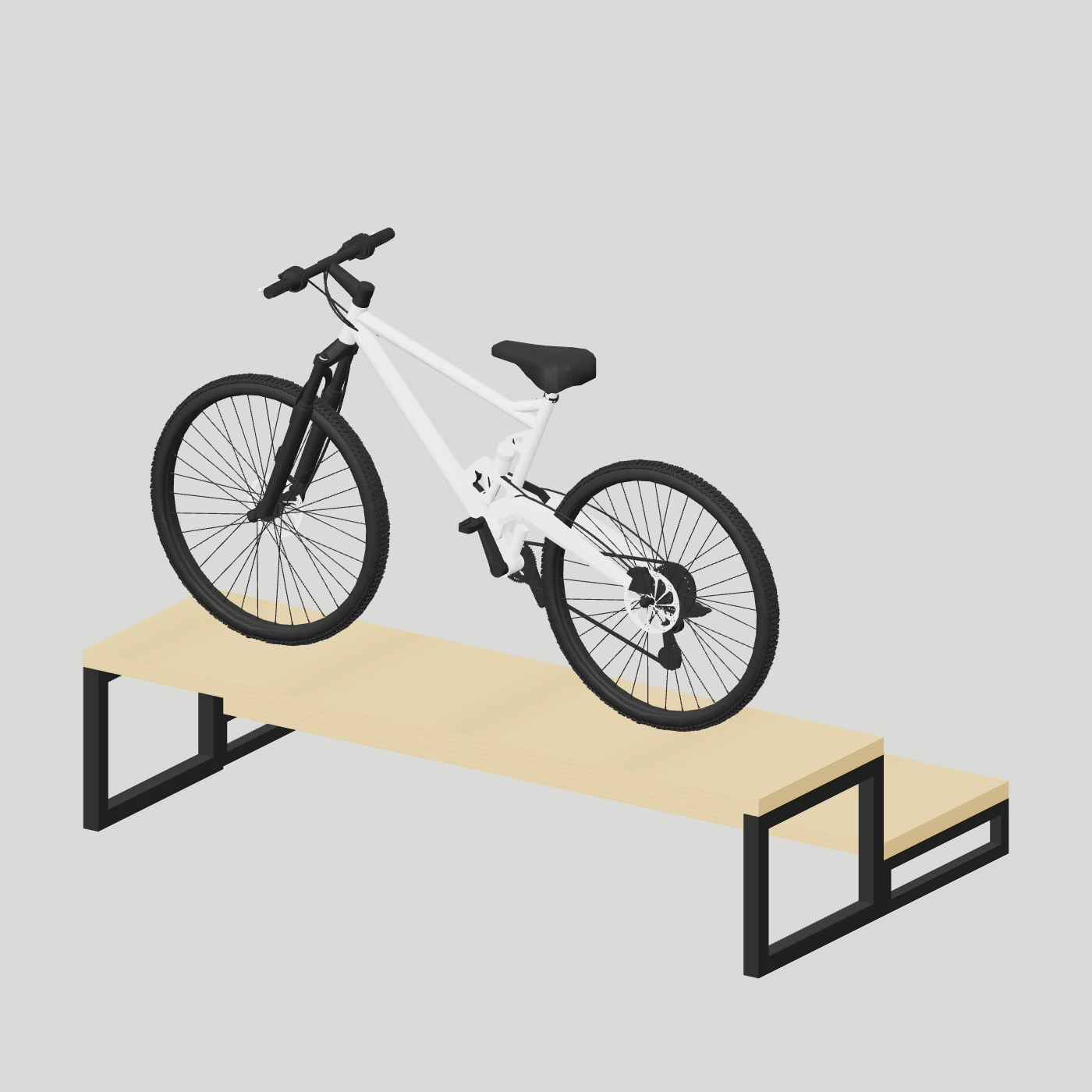 Two-Level Bicycle Display Platform — Upper platform focus