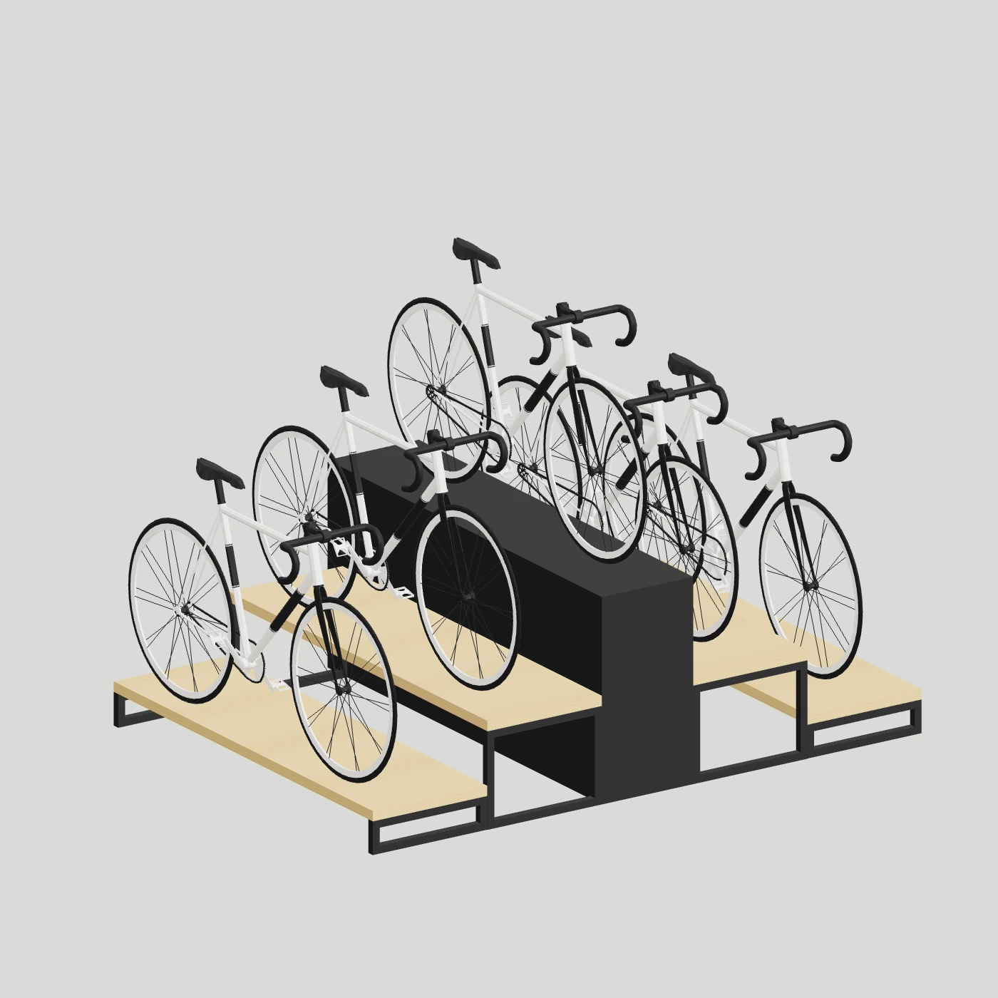 Box-Base Bicycle Stage · Open Sides — alternate angle