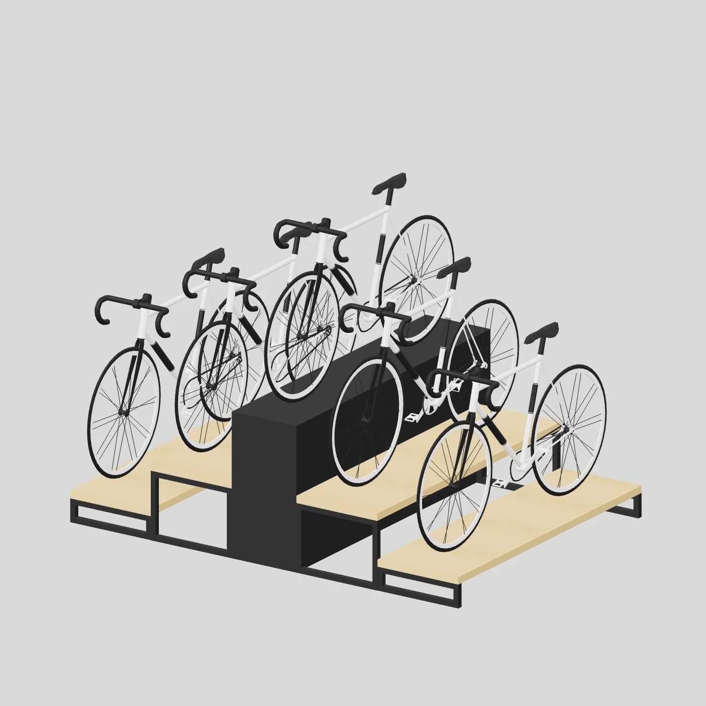 Box-Base Bicycle Stage · Open Sides