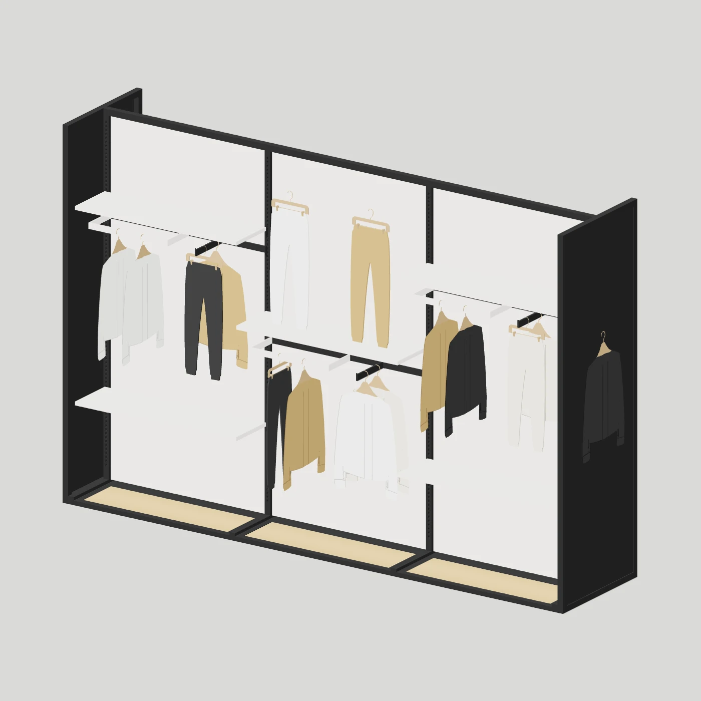 Panel Island with End Displays — Layered apparel