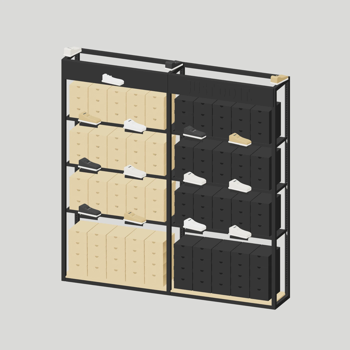 Framed Shoe-Box Display — Footwear collection
