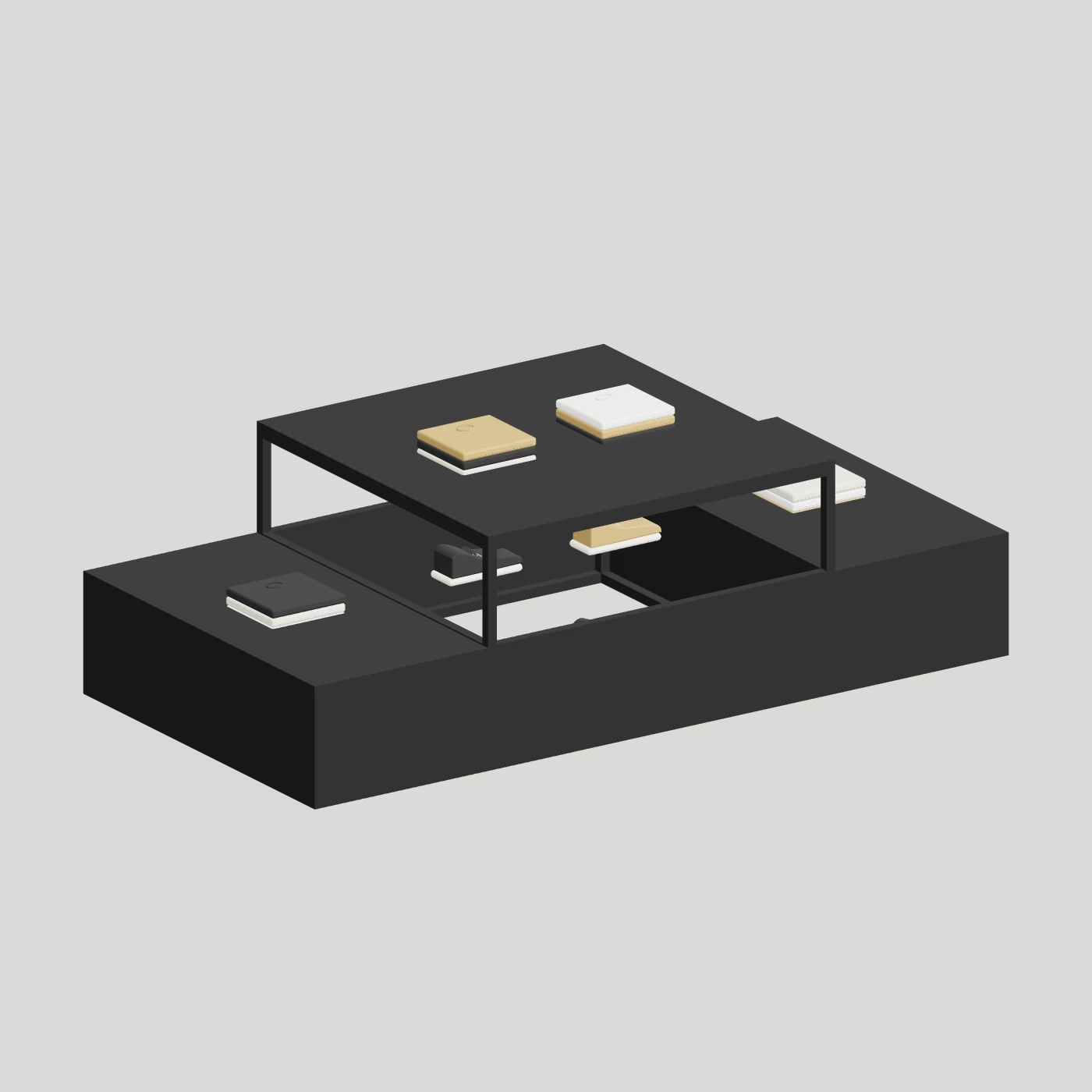 Modular Display Stage · Three Units — alternate angle