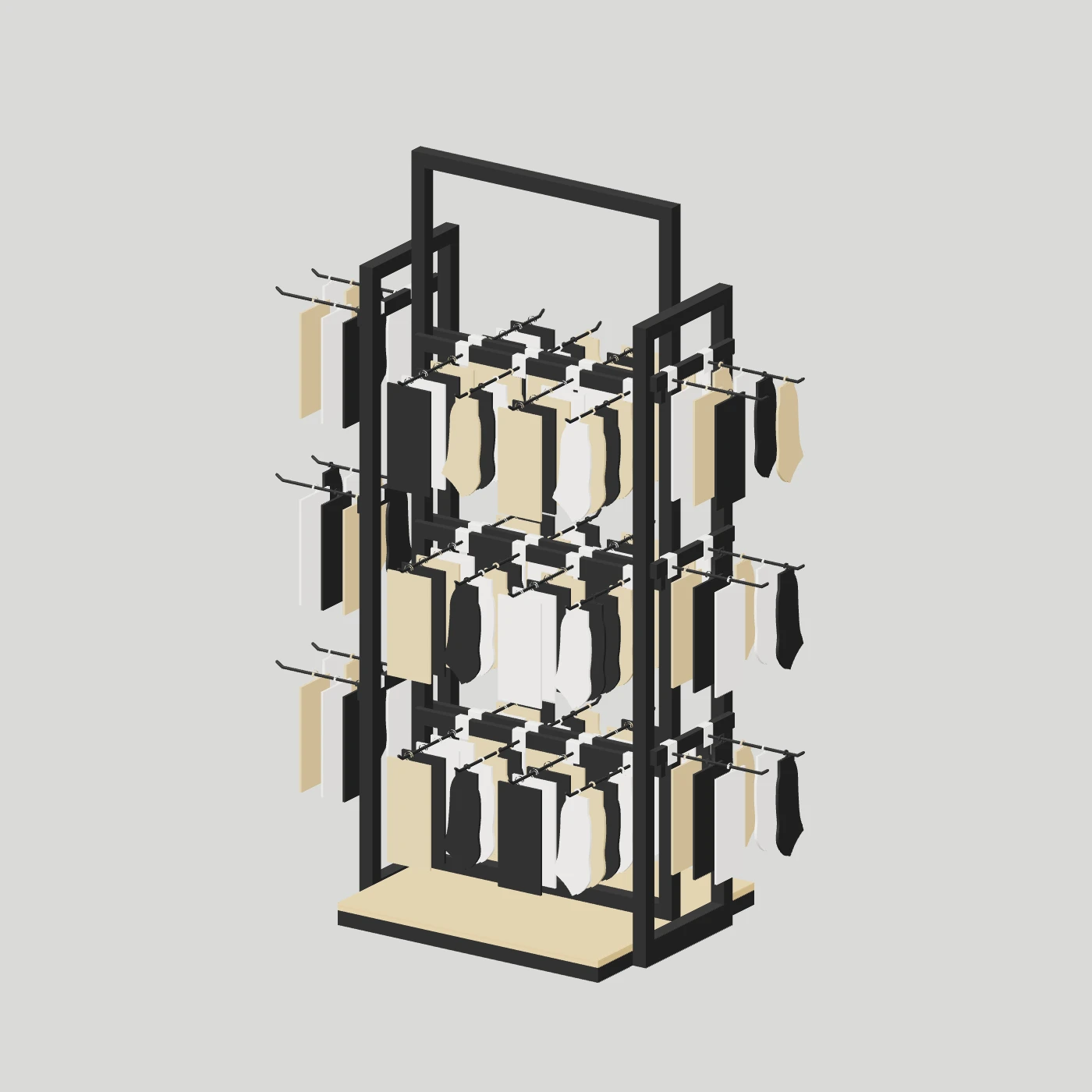 Two-Face Sock Stand · Three Rows