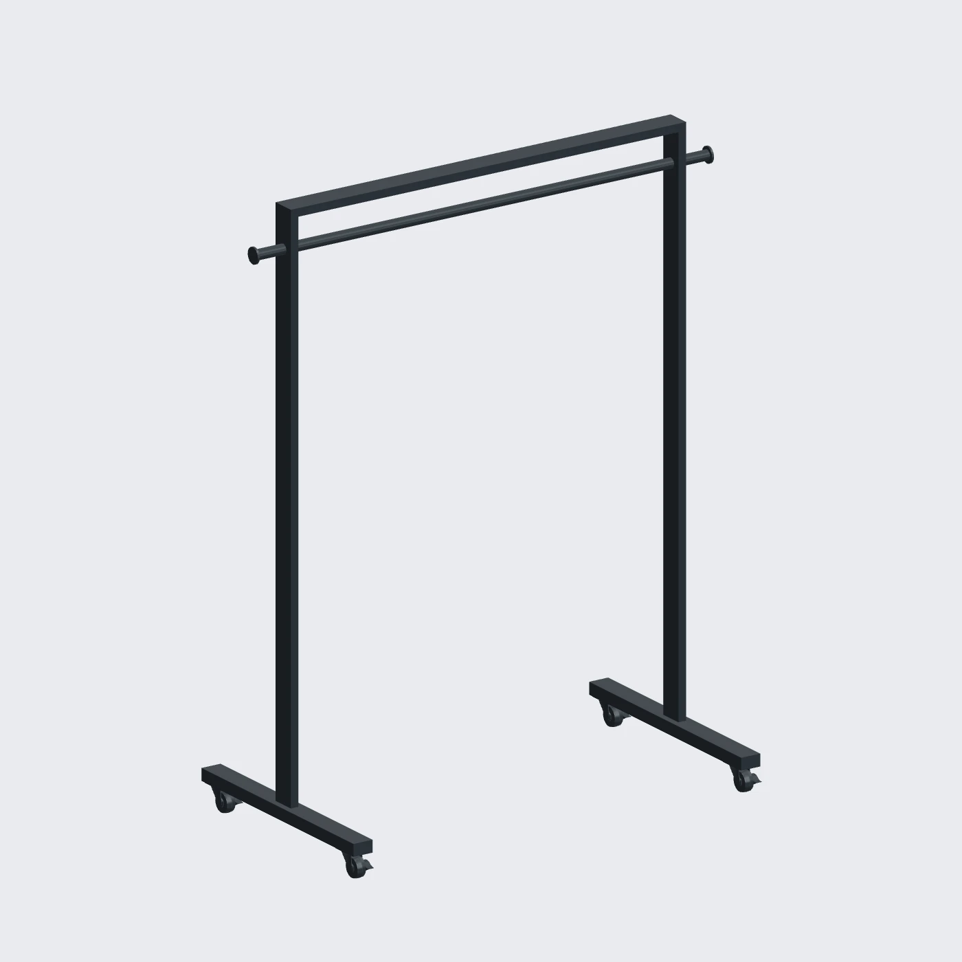 Garment Rail on Castors — alternate angle