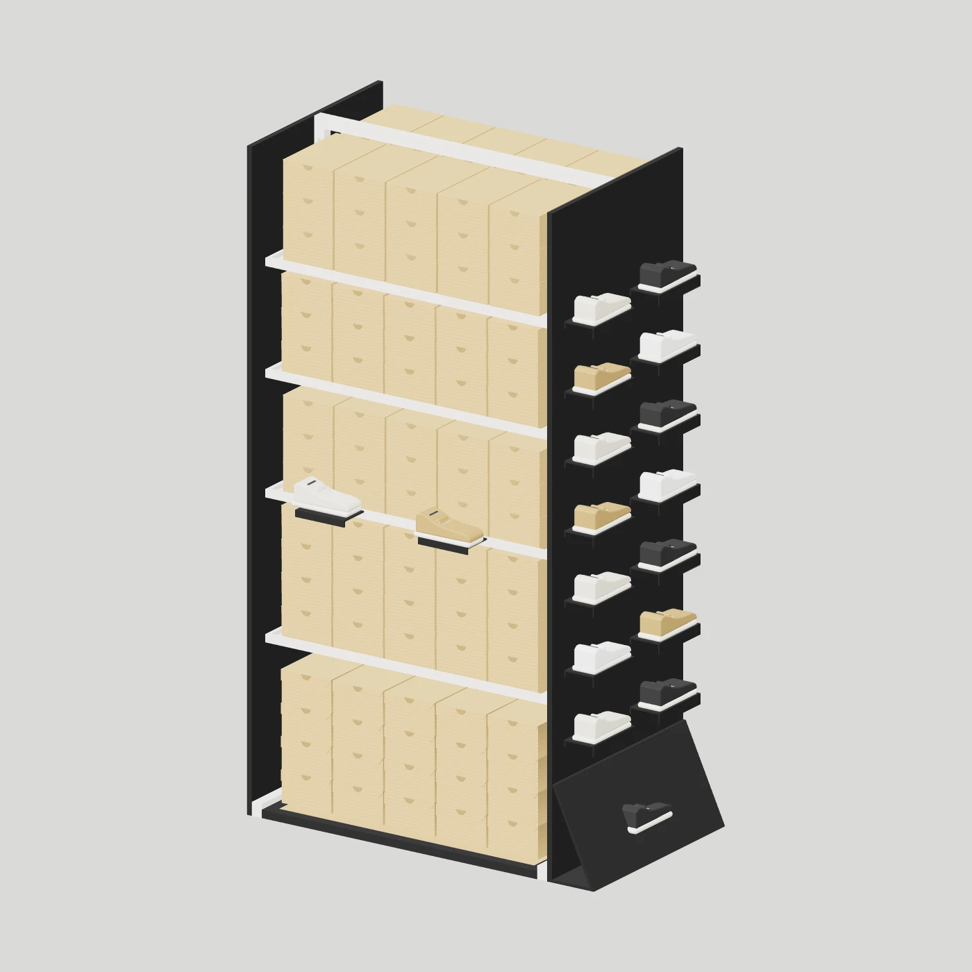 Shoe-Box Storage Island · Single Bay — Footwear collection