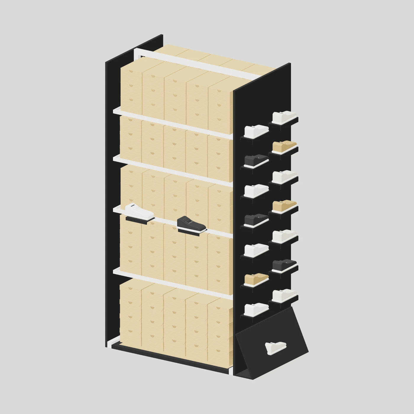 Shoe-Box Storage Island · Single Bay
