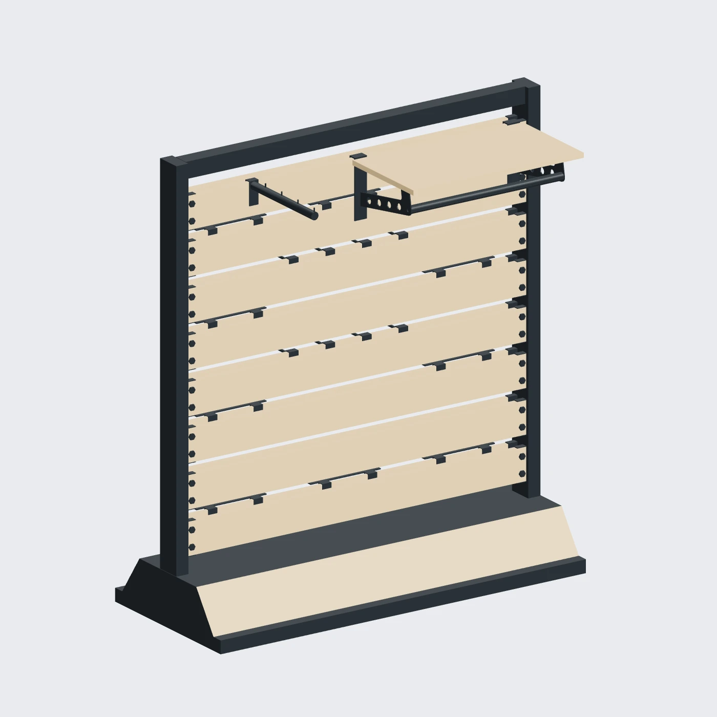 Slatwall Accessory Island — alternate angle