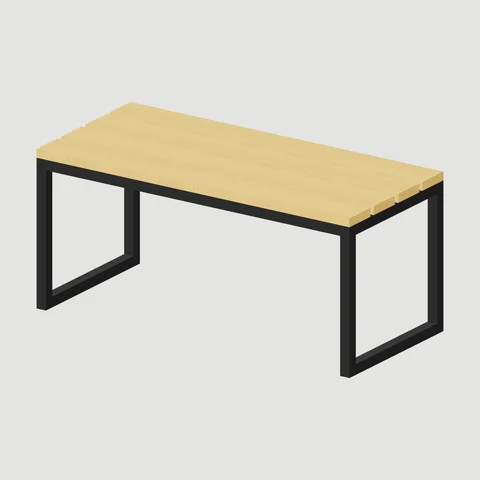 Slatted Display Bench