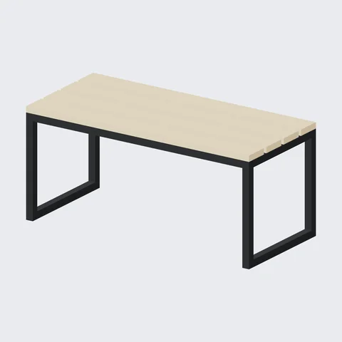 Slatted Display Bench