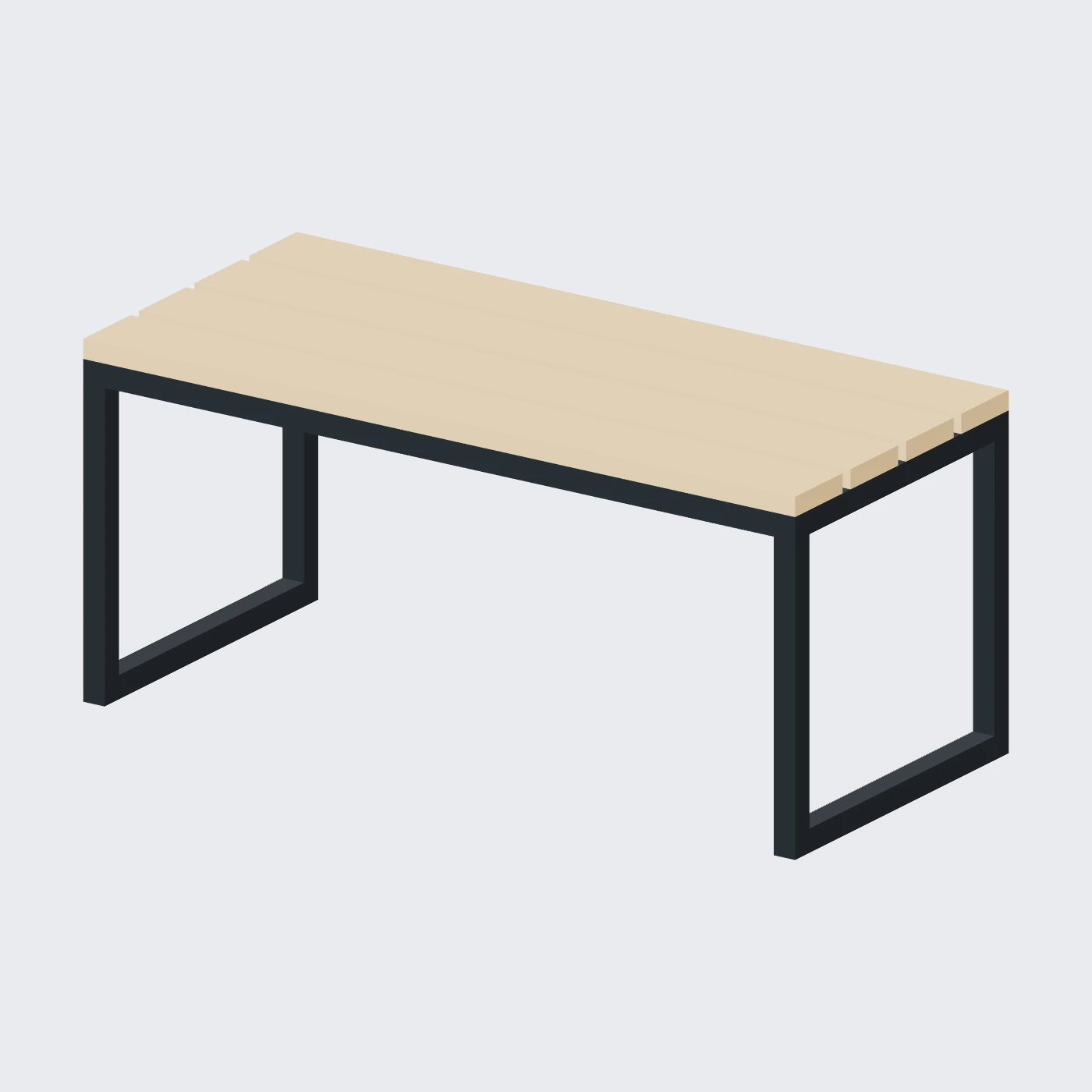 Slatted Display Bench