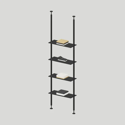Twin-Pole Display Shelves