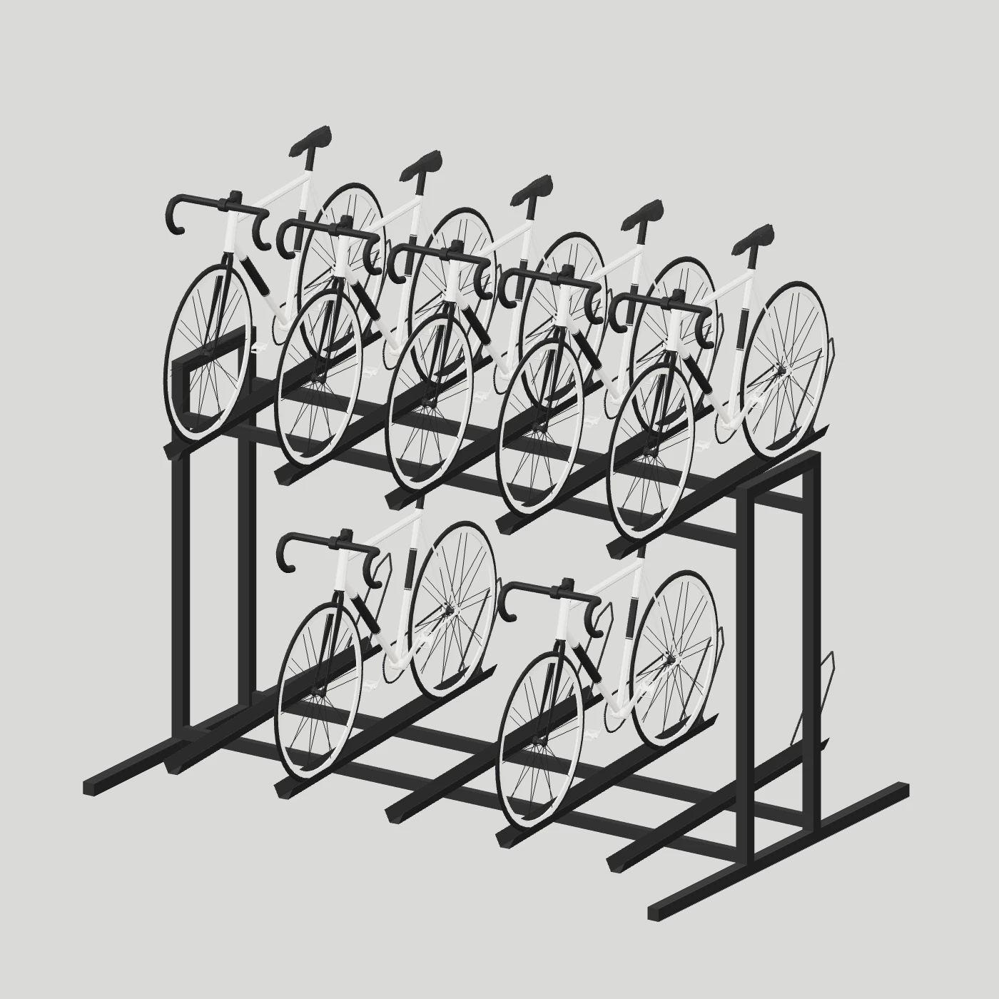 Two-Tier Bicycle Display Rack — Selected bicycle collection