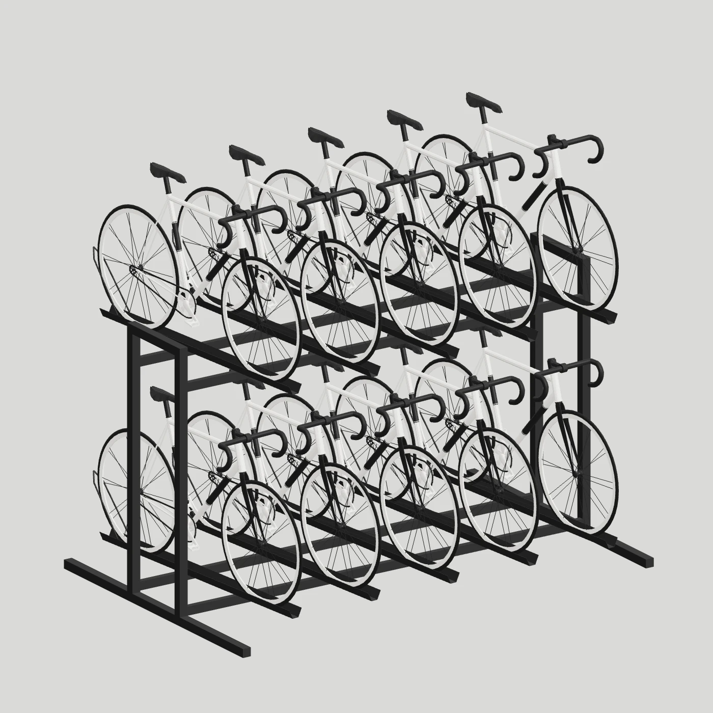 Two-Tier Bicycle Display Rack — alternate angle