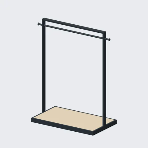 Wood-Base Garment Rail