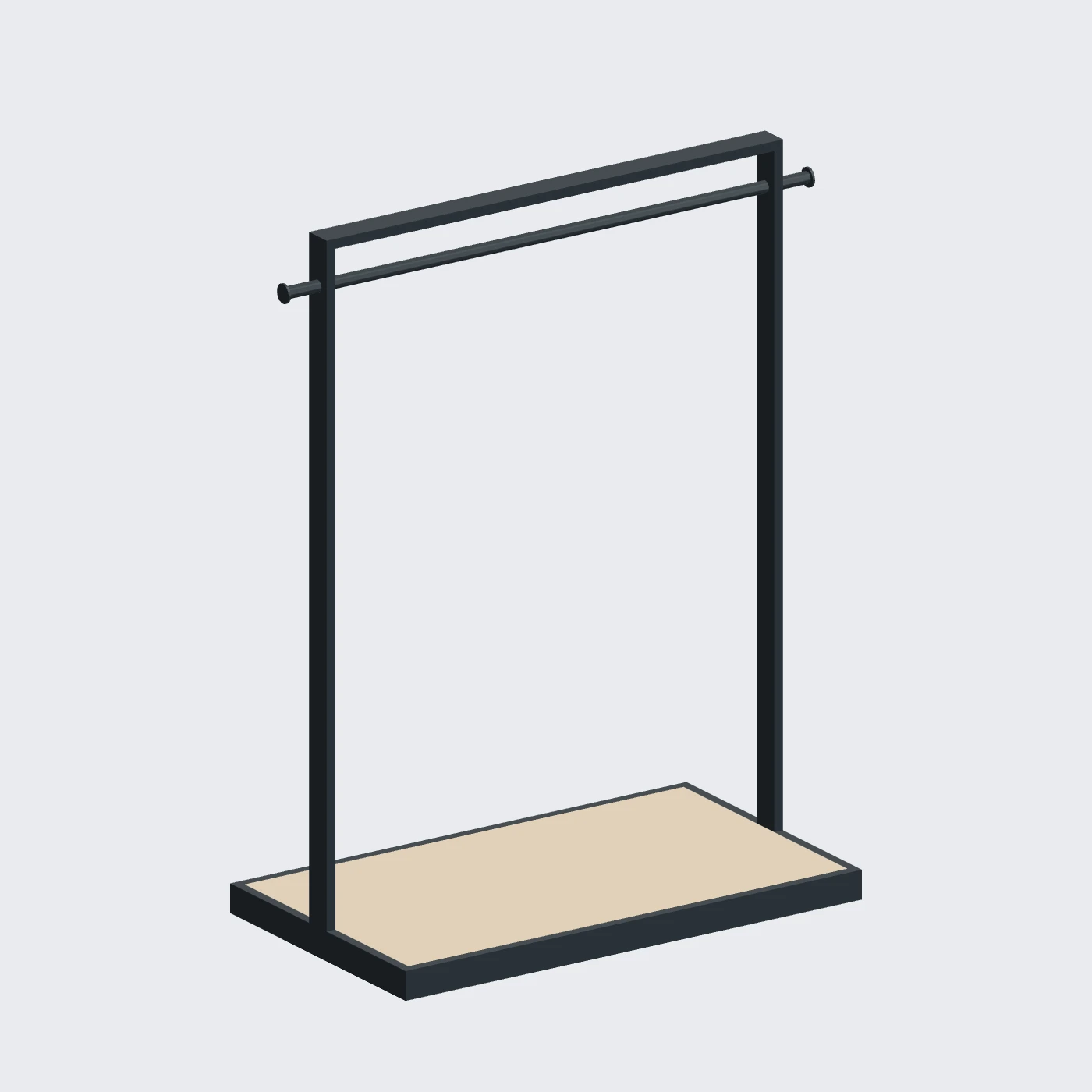 Wood-Base Garment Rail — alternate angle