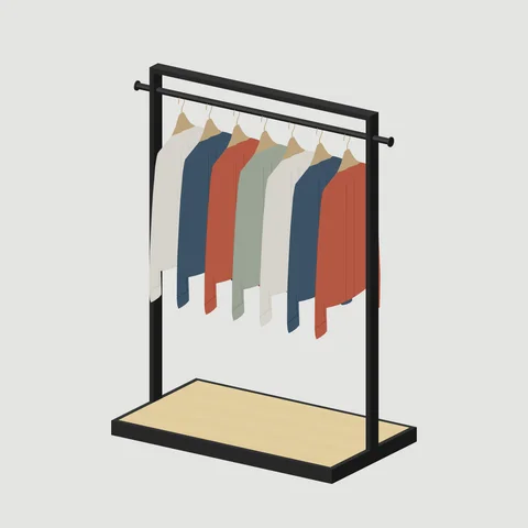 Wood-Base Garment Rail