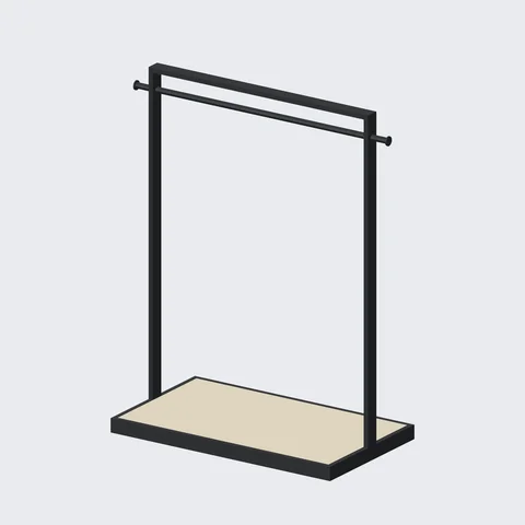 Wood-Base Garment Rail