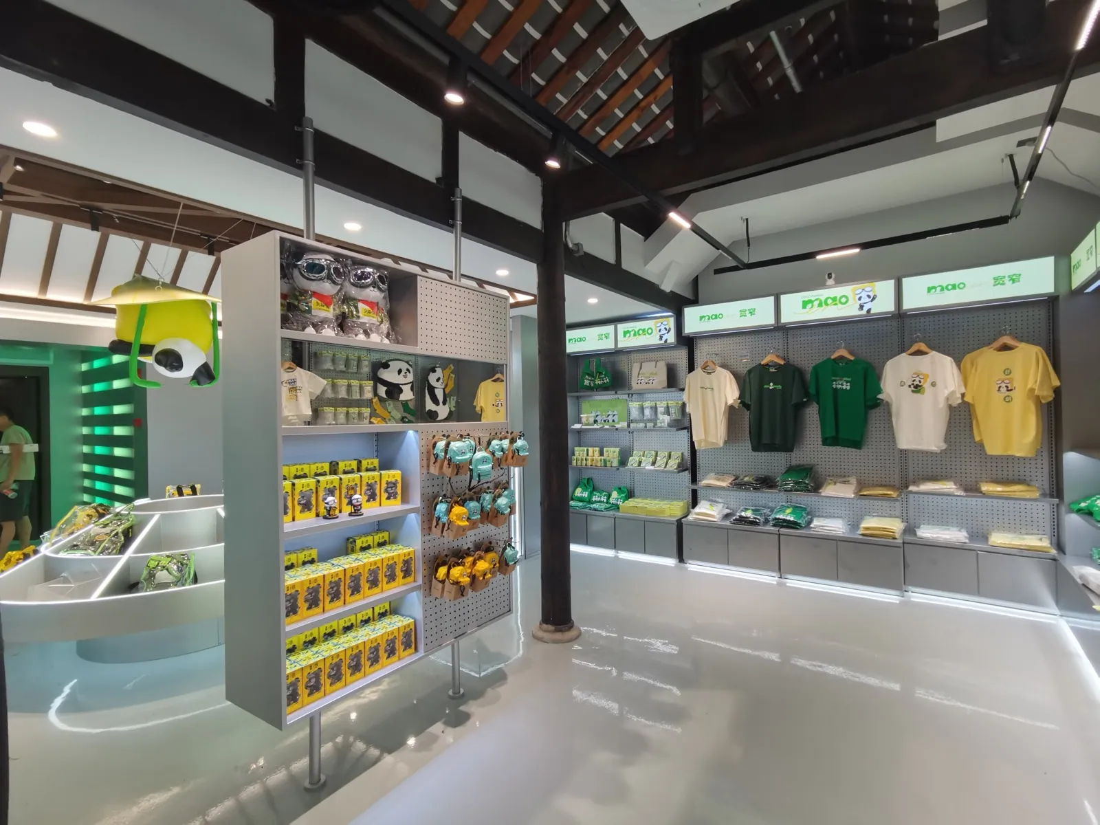 Wall bays and a double-sided display in a lifestyle sports store.